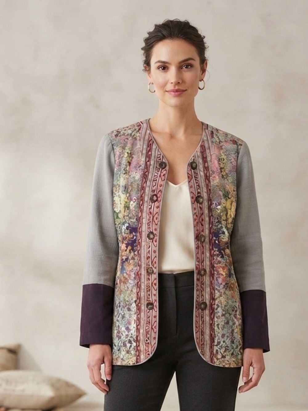Sundance Multicolor Woven Stripe Jacket with Cream Label